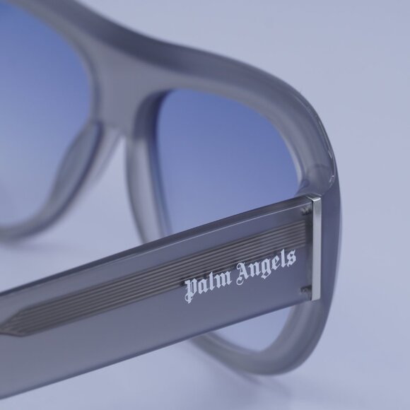 Palm Angels PERI103 ELFIN 0942 Sunglasses Grey Aviator Frame, Blue Lenses - Picture 8 of 9